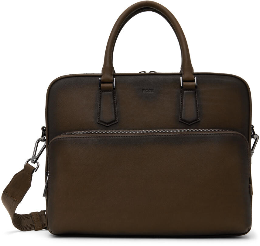 BOSS Brown Leather Briefcase Cover