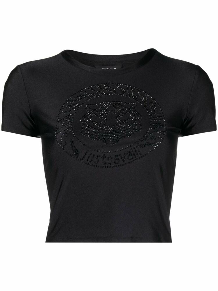 Just Cavalli rhinestone-embellished logo T-shirt - Black Cover