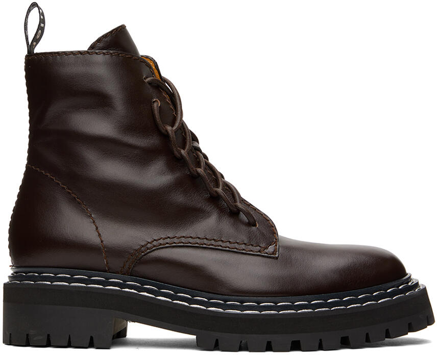 Proenza Schouler Brown Lug Sole Combat Boots Cover