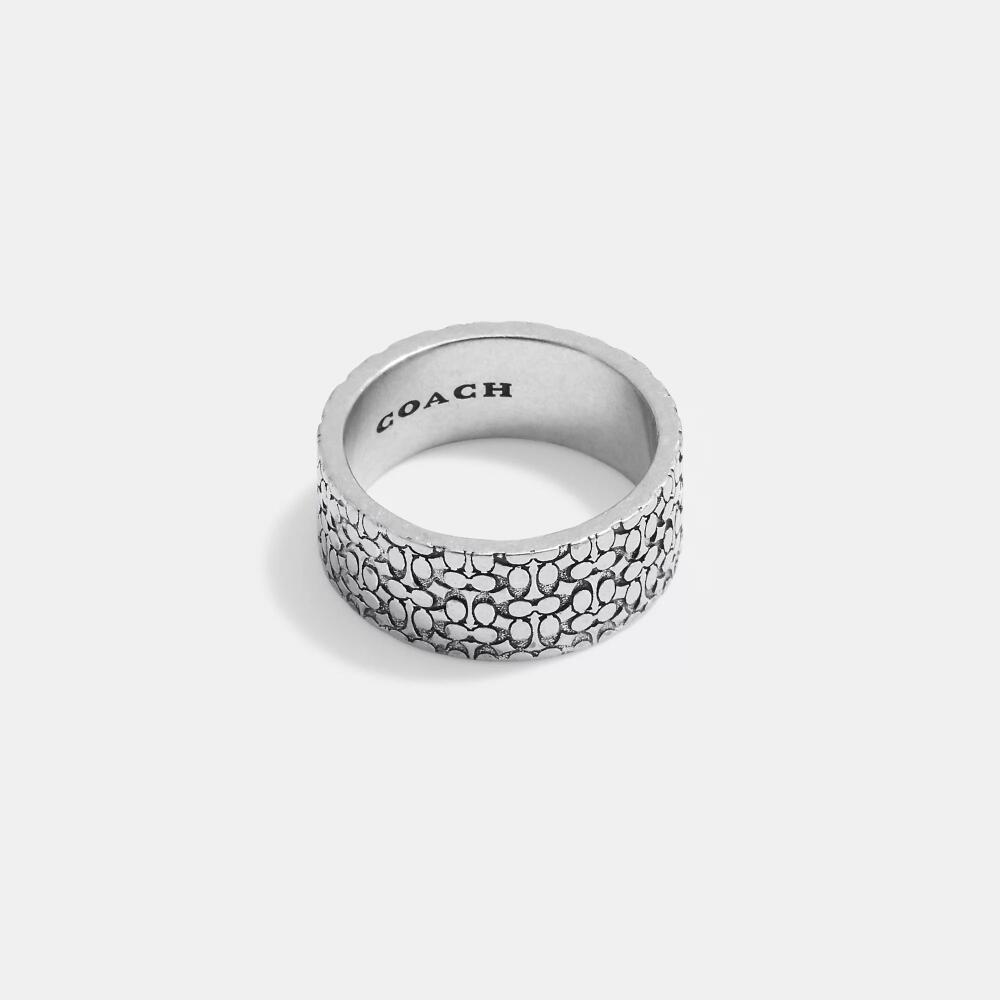 Coach Sterling Silver Signature Ring Cover