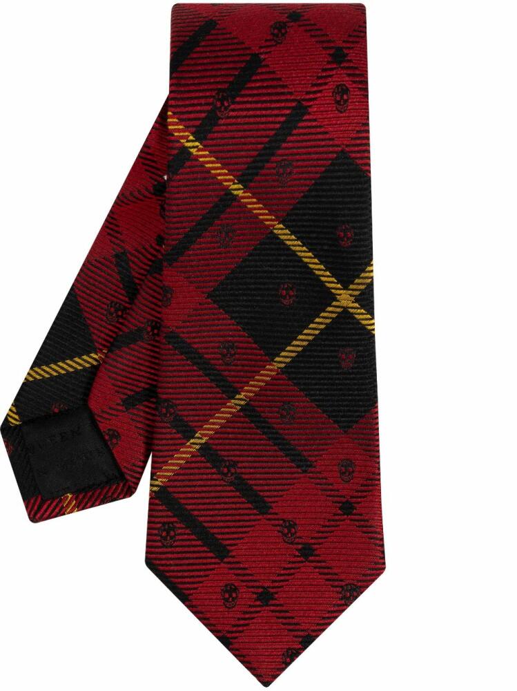 Alexander McQueen tartan check tie - Red Cover