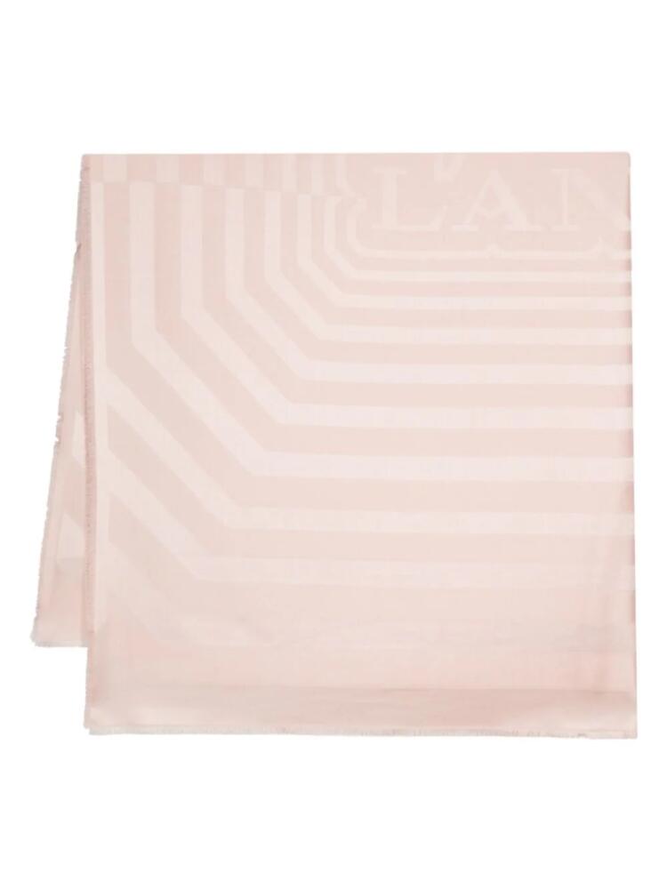 Lanvin jacquard-logo striped scarf - Pink Cover