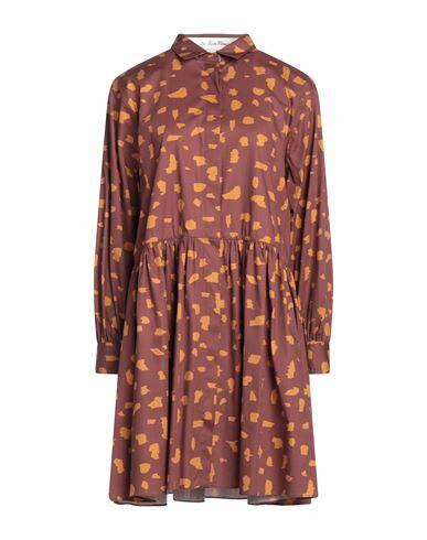 Le Sarte Pettegole Woman Mini dress Cocoa Cotton, Elastane Cover