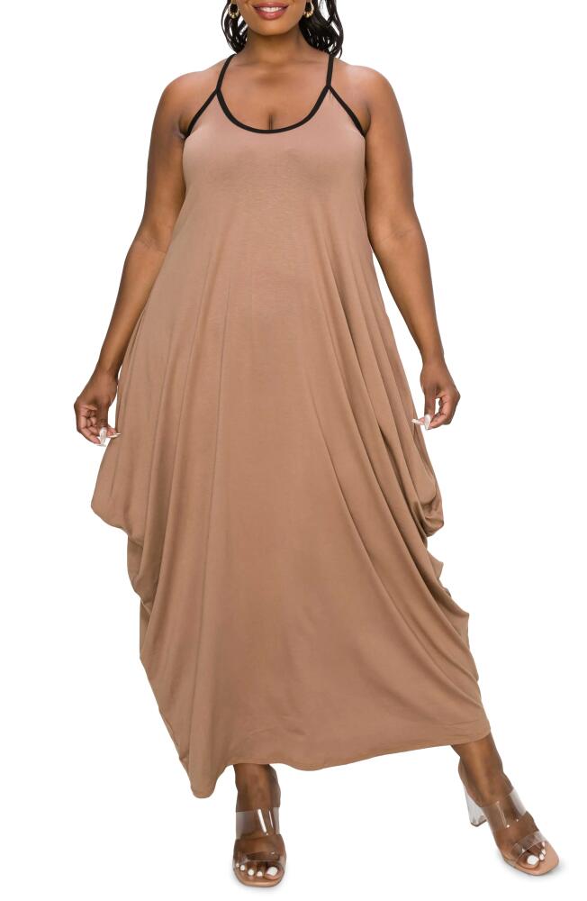 L I V D Drapey Maxi Dress in Mocha Cover