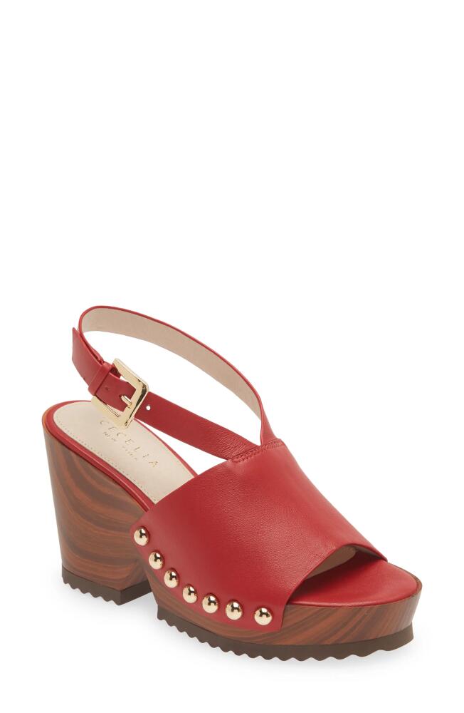 Cecelia New York Amber Platform Wedge Sandal in Red Cover