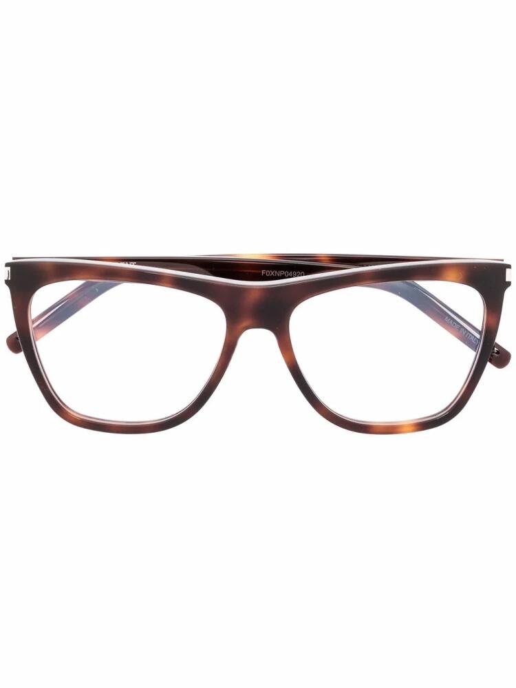 Saint Laurent Eyewear wayfarer-frame glasses - Brown Cover