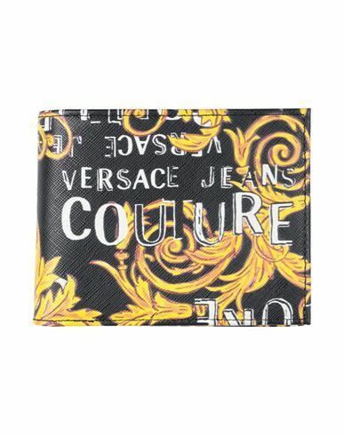 Versace Jeans Couture Man Wallet Black Cow leather Cover