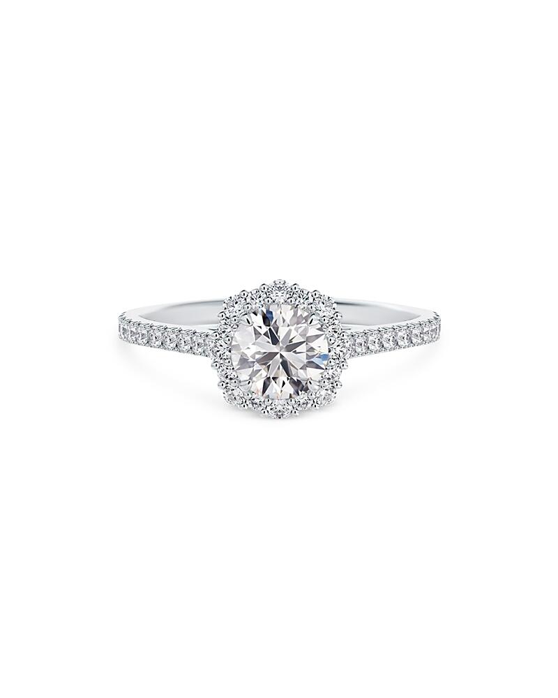 De Beers Forevermark Center of My Universe Floral Halo Diamond Engagement Ring with Diamond Band in Platinum, 1.35 ct. t. w. Cover