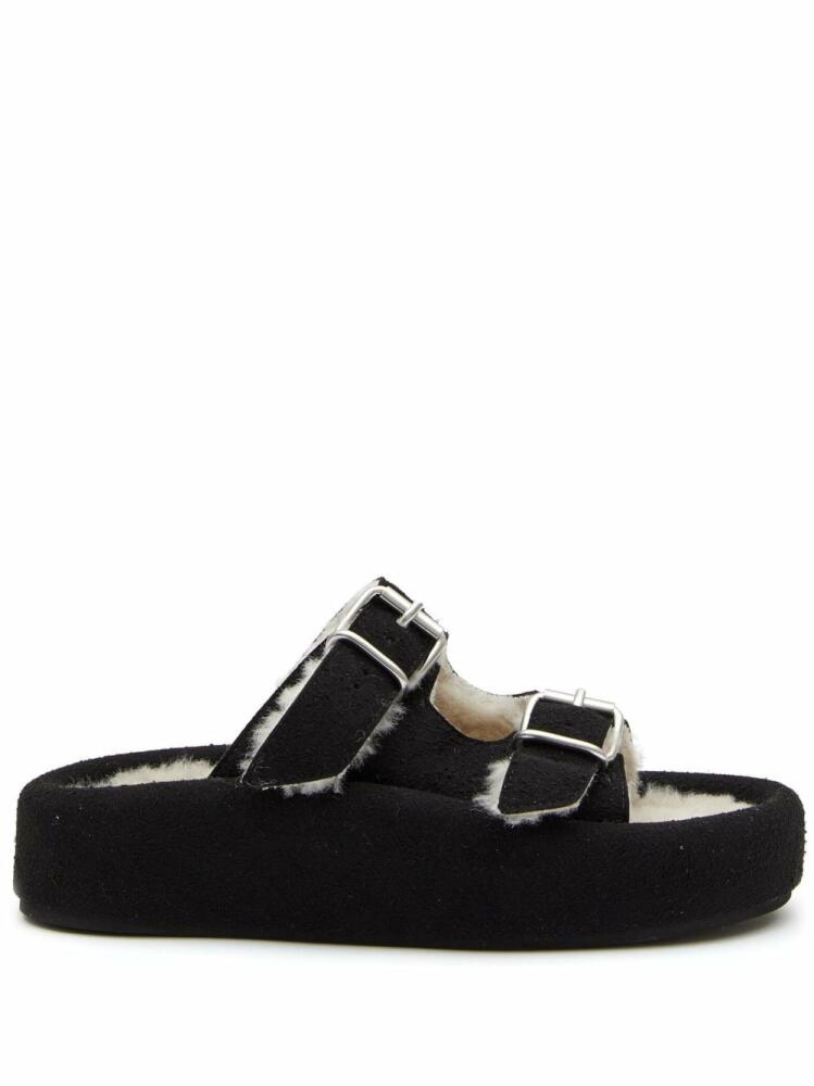 MM6 Maison Margiela double-buckle slides - Black Cover