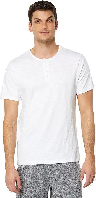 Barefoot Dreams Malibu Collection(r) Slub Henley Tee (White) Men's Clothing Cover