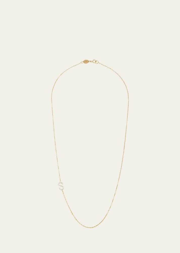 Zoe Lev Jewelry 14K Gold Personalized 0.11ct Asymmetric Diamond Initial Necklace Cover