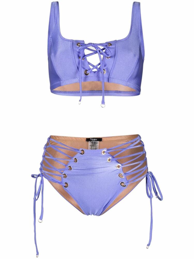 Noire Swimwear lace-up two-piece bikini - Purple Cover