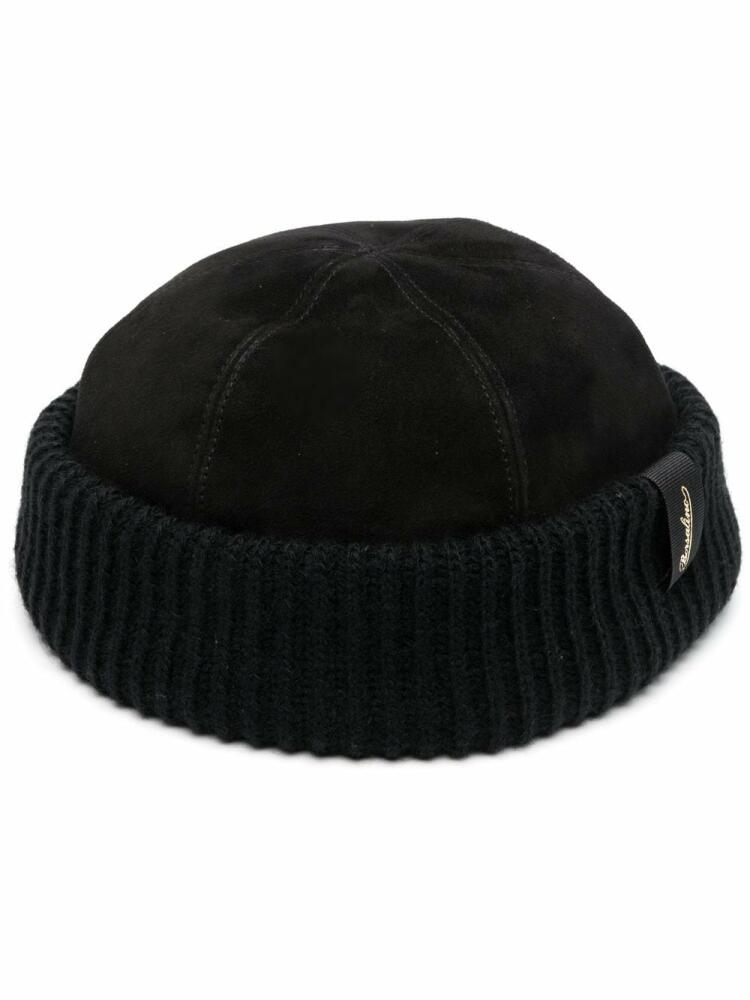 Borsalino ribbed logo-patch beanie - Black Cover