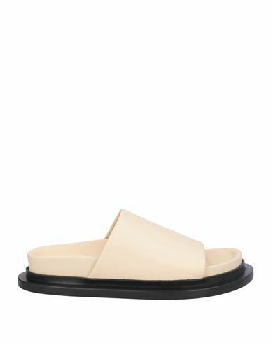 Jil Sander Woman Sandals Beige Soft Leather Cover