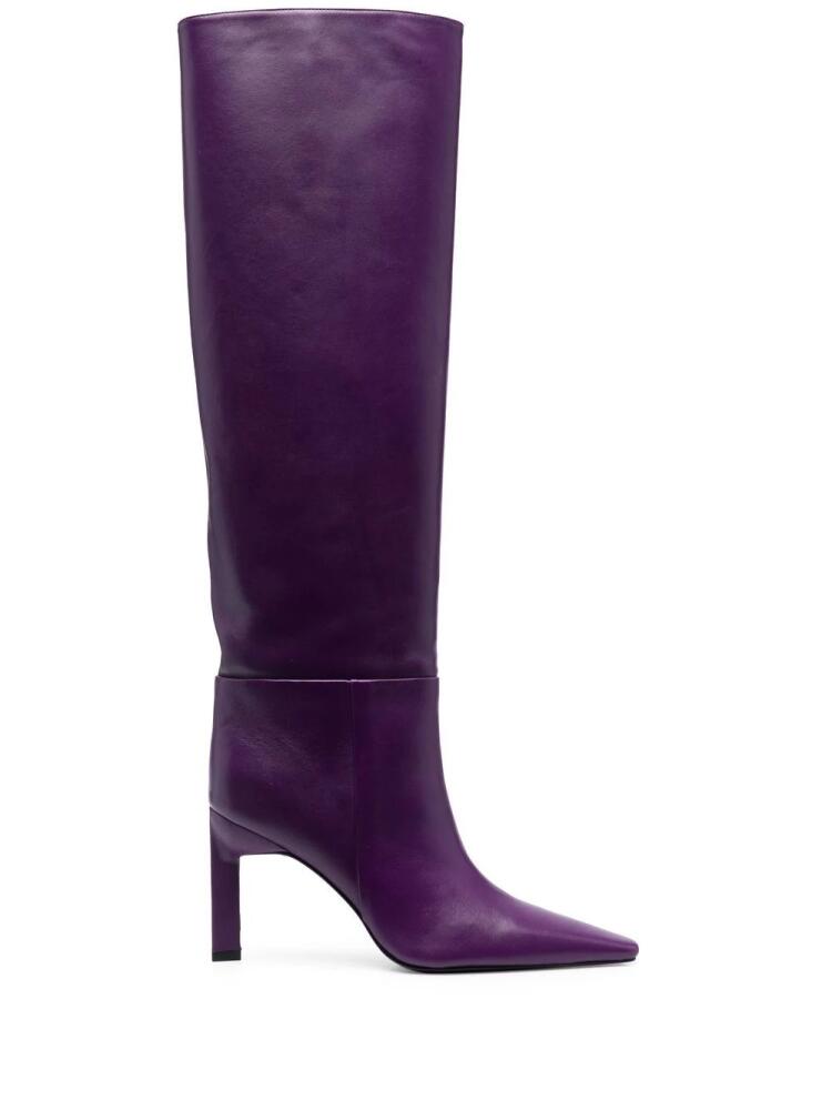 The Attico leather knee-length boots - Purple Cover