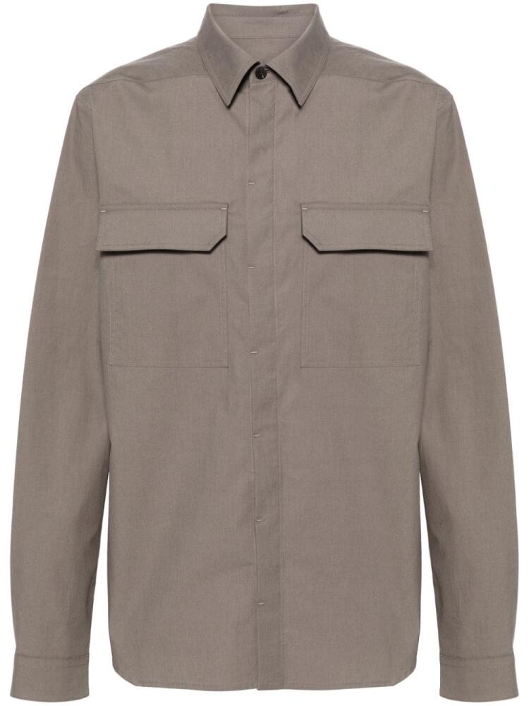 Rick Owens mélange-effect organic-cotton shirt - Grey Cover