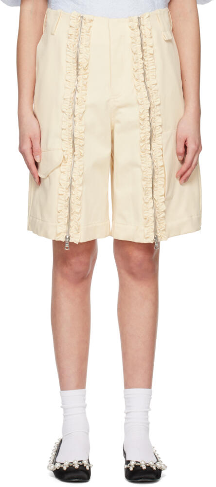 Simone Rocha Off-White Ruffle Shorts Cover