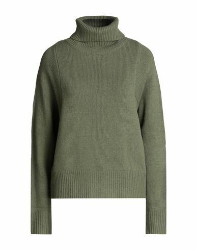 Max & co. Woman Turtleneck Military green Wool, Polyamide Cover