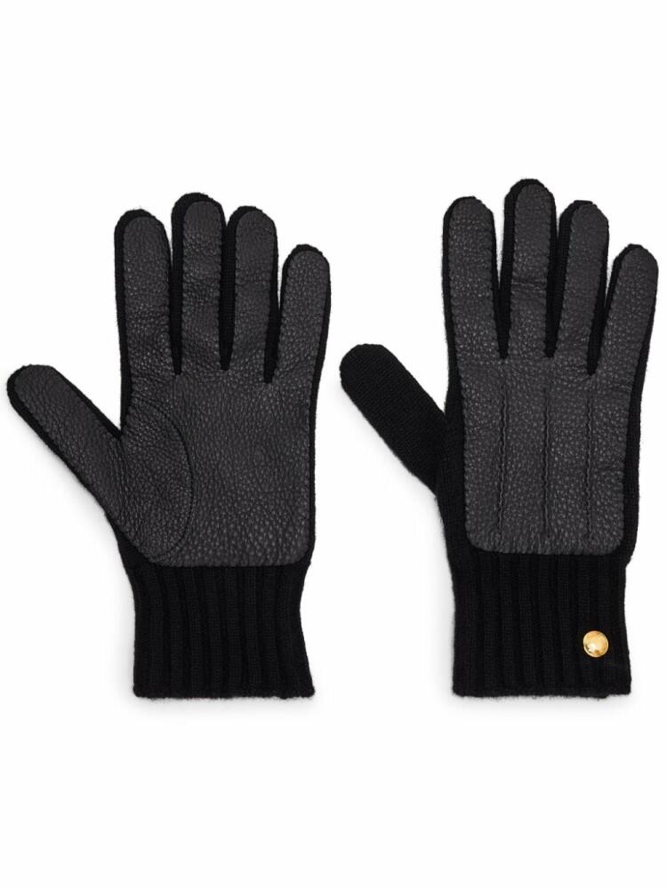 TOM FORD two-tone knitted gloves - Black Cover