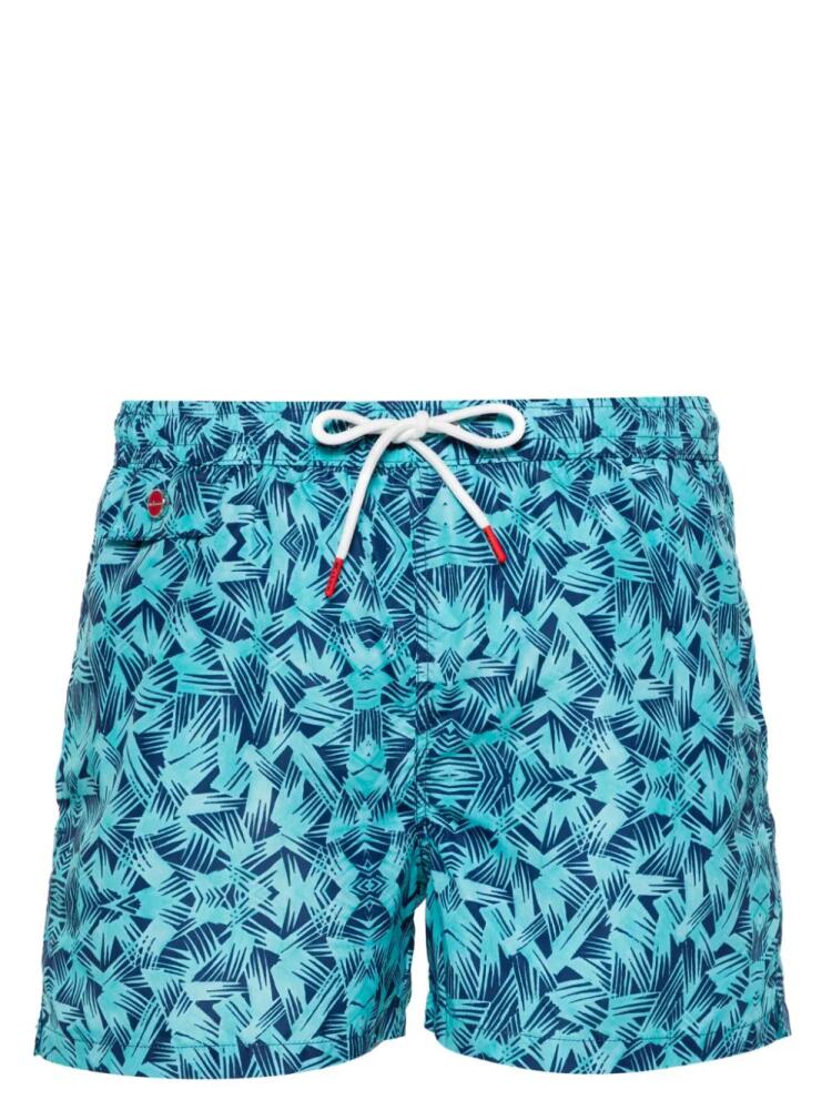 Kiton graphic-print swim shorts - Blue Cover