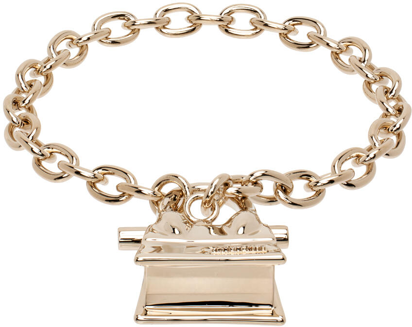 JACQUEMUS Gold Le Raphia 'Le bracelet Chiquito Barre' Bracelet Cover