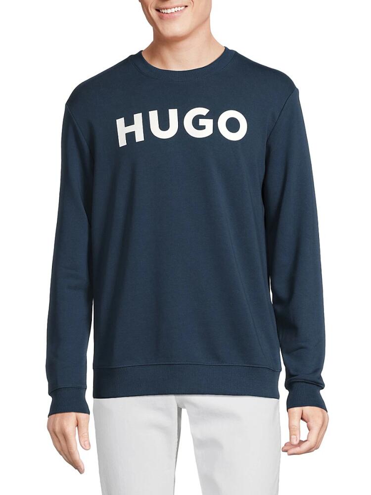 HUGO Men's Dem Logo Sweatshirt - Navy Cover