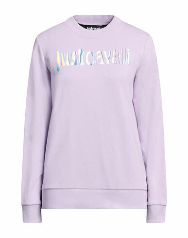 Just Cavalli Woman Sweatshirt Lilac Cotton, Elastane Cover