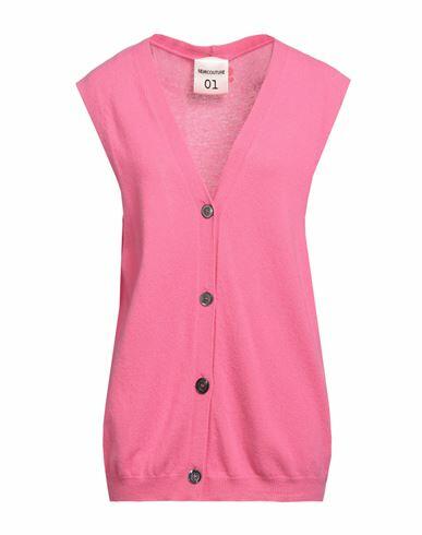 Semicouture Woman Cardigan Fuchsia Virgin Wool, Cashmere Cover