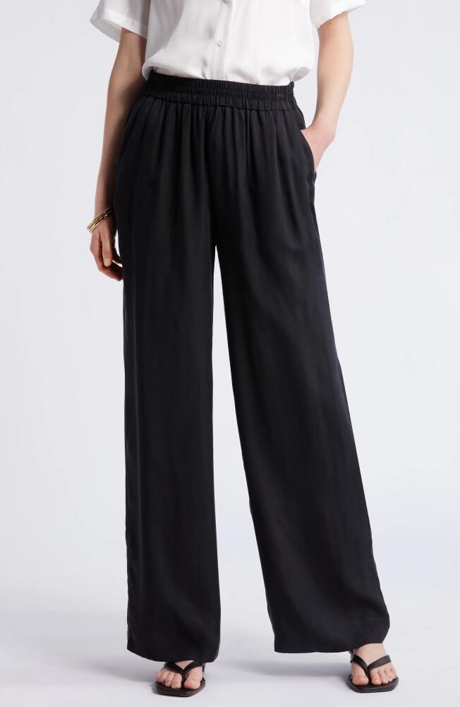 Nordstrom Drapey Wide Leg Pants in Black Cover