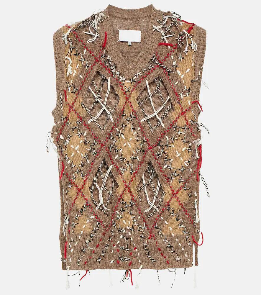 Maison Margiela Jacquard wool-blend sweater vest Cover