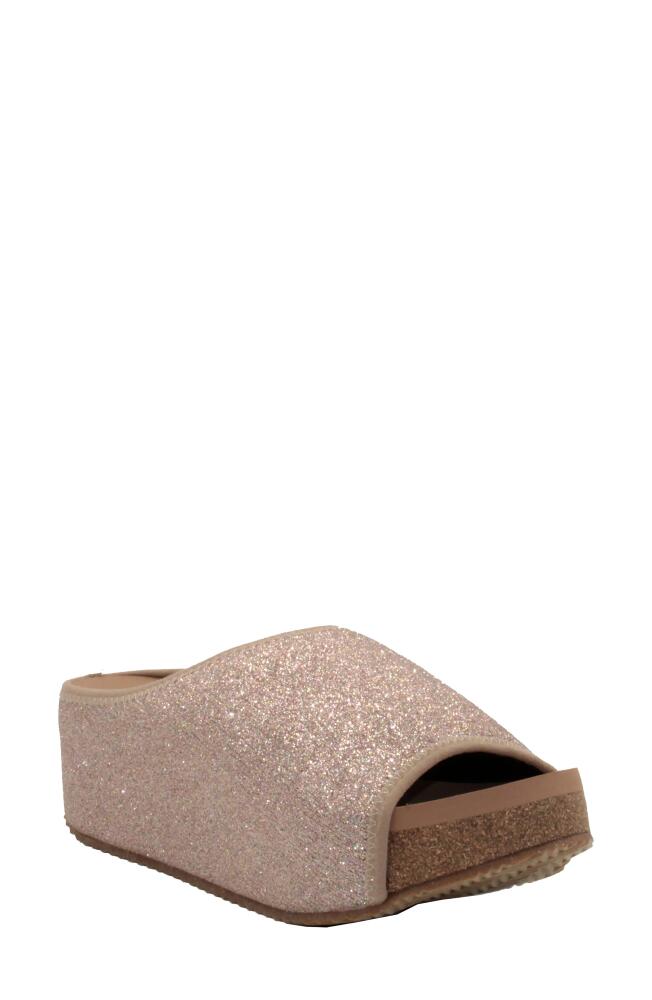 Volatile Festina Platform Slide Sandal in Blush Fabric Cover