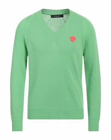 Versace Man Sweater Green Cashmere, Elastane Cover