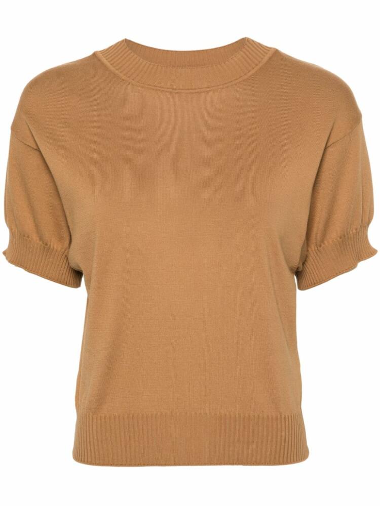 Plan C short-sleeve knitted jumper - Brown Cover