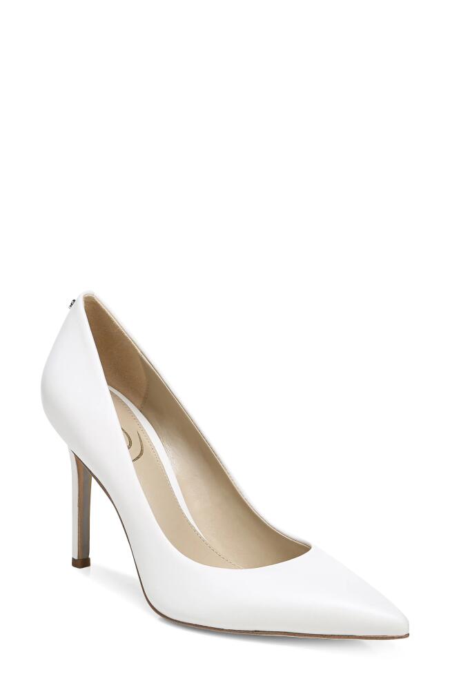 Sam Edelman Hazel Pointed Toe Pump in Bright White Leather Cover