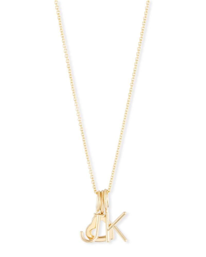 Sarah Chloe Mini Amelia 14K Gold Layered Initial Pendant Necklace Cover