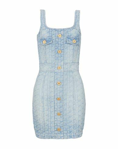 Balmain Balmain Blue Dresses Woman Mini dress Blue Cotton Cover