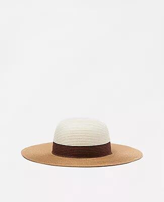 Ann Taylor Colorblock Floppy Straw Hat Cover