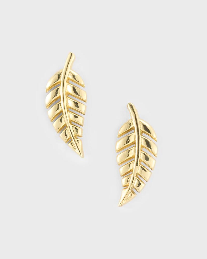 Jennifer Meyer 18k Yellow Gold Mini Leaf Stud Earrings Cover