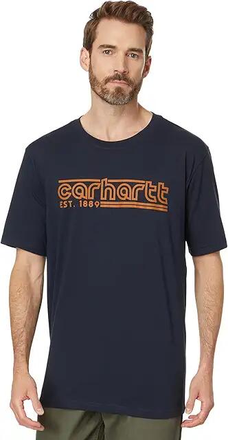 Carhartt Relaxed Fit Lightweight Short-Sleeve Logo Graphic T-Shirt (Navy) Men's Short Sleeve Knit Cover