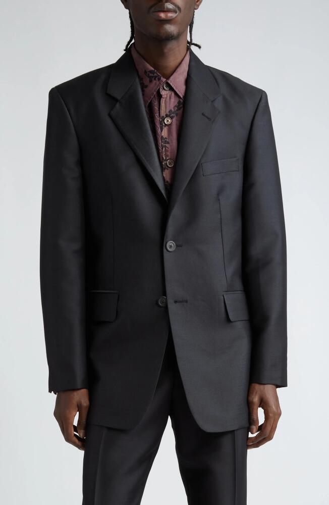 OUR LEGACY Vienna Virgin Wool Blend Blazer in Black Mnemonic Wool Cover