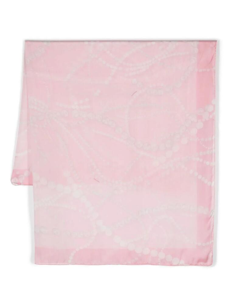 Lanvin illustration-style printed silk scarf - Pink Cover