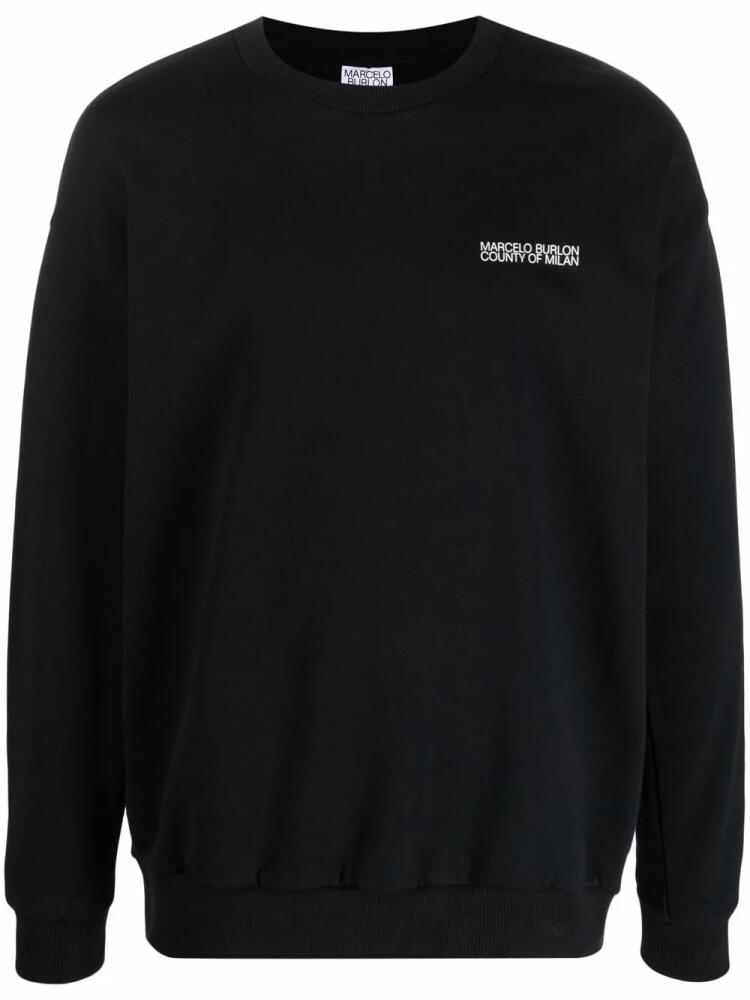 Marcelo Burlon County of Milan logo-embroidered organic cotton sweatshirt - Black Cover