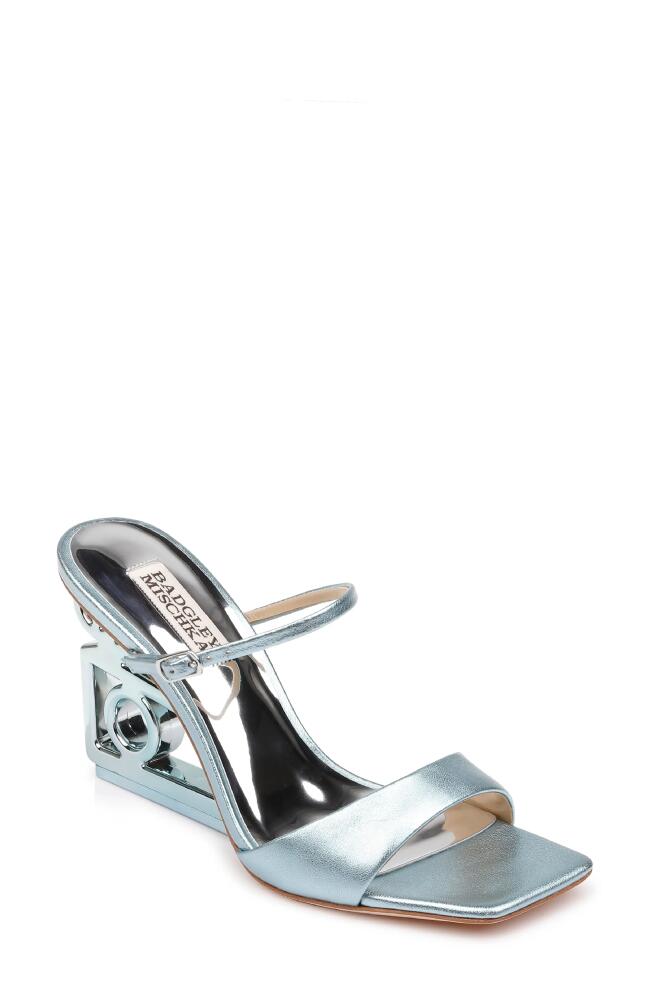 Badgley Mischka Collection Luna Wedge Slide Sandal in Mint Metallic Cover