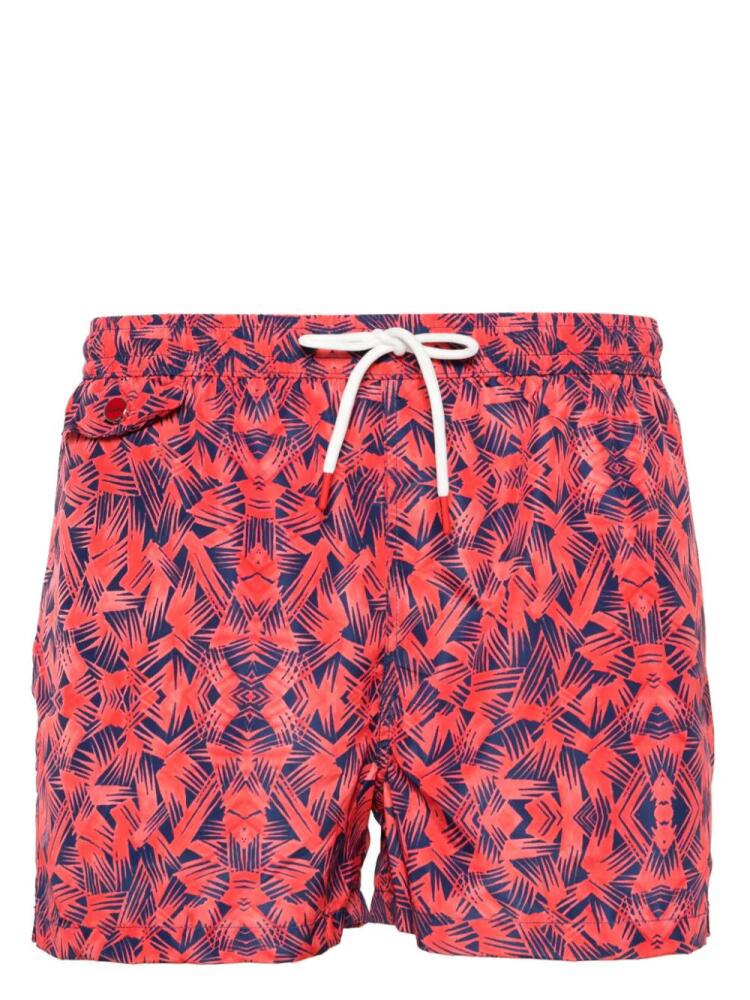 Kiton graphic-print swim shorts - Pink Cover