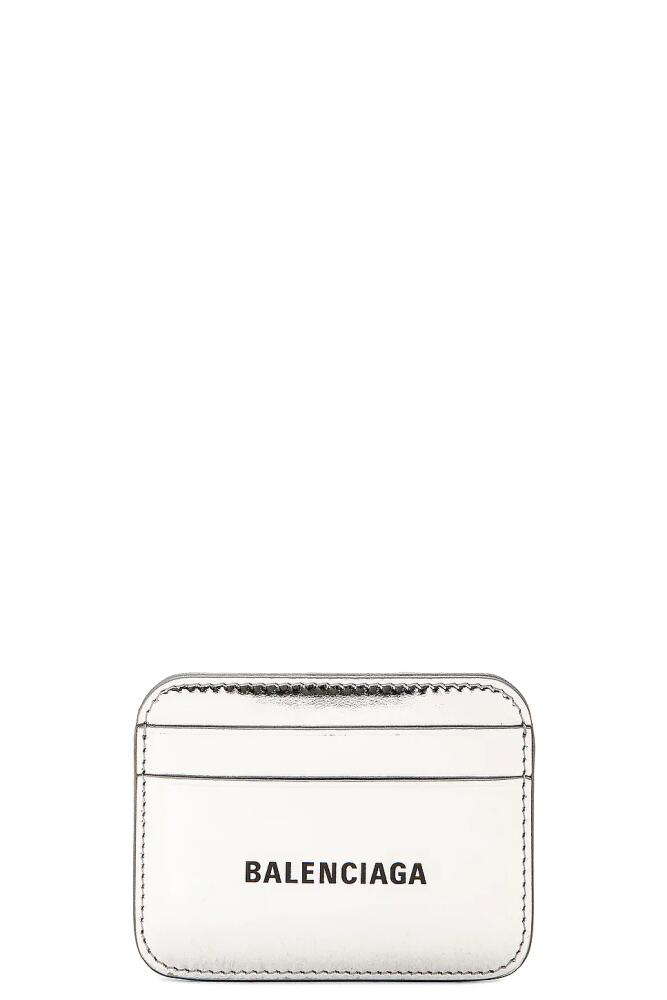 Balenciaga Cash Card Holder in Metallic Silver Cover