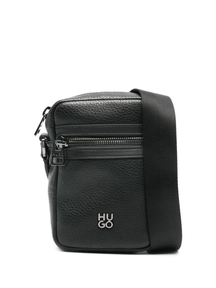 HUGO logo-plaque messenger bag - Black Cover