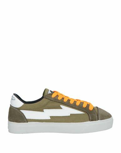 Sanyako Woman Sneakers Military green Soft Leather, Textile fibers Cover