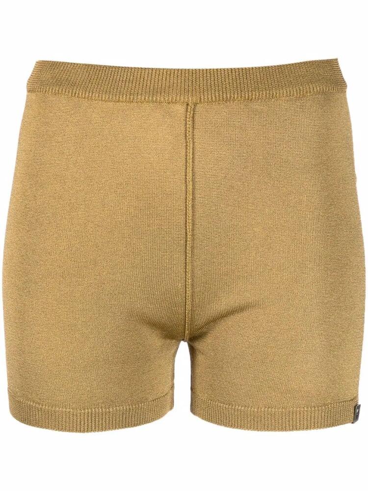 1017 ALYX 9SM metallic-thread knit shorts - Gold Cover