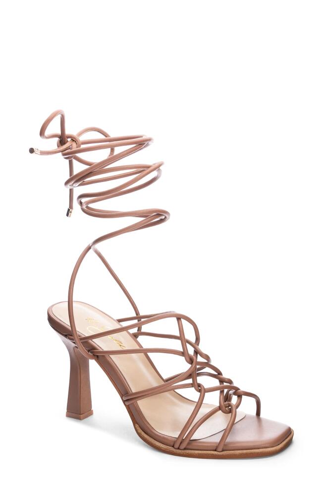 42 Gold Lava Ankle Tie Sandal in Tan Cover