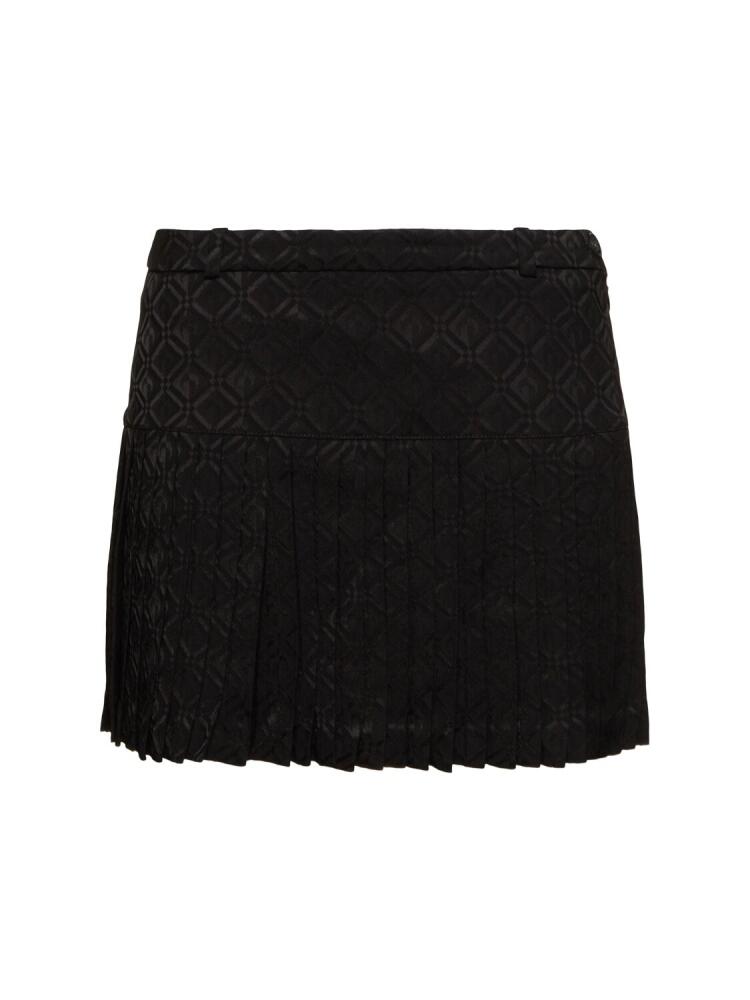 MARINE SERRE Moon Diamond Jacquard Pleated Mini Skirt Cover